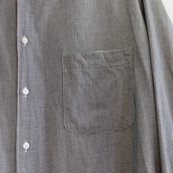 Alfani Men's Black and White small herringbone print Dress Shirt 17 1/2 34-35 - Picture 5 of 12